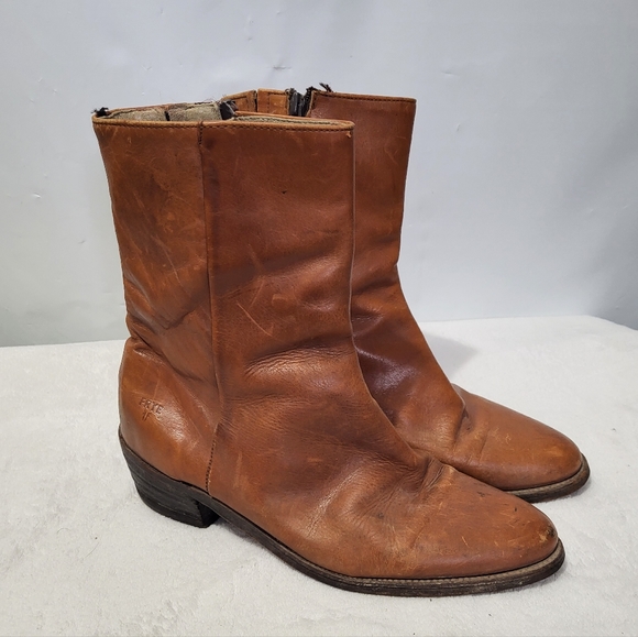 Frye Shoes Vintage Frye 97s Leather Side Zip Work Boots Made In Usa Mens 105 D 3105 Poshmark